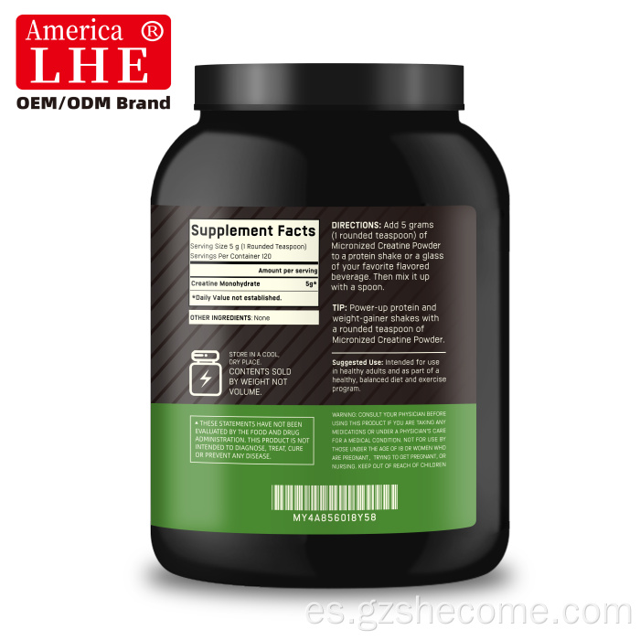 Rendimiento muscular en polvo de monohidrato de creatina Shecome